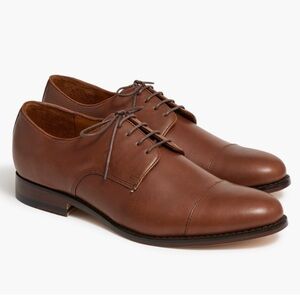 J Crew Shoes 8 Preppy Brown Leather Cap Toe Oxford Dark Brown Business Casual